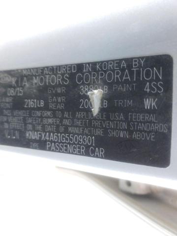 KNAFX4A61G5509301 KIA FORTE LX