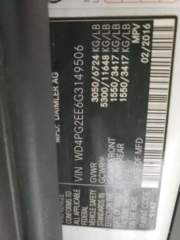 2016 MERCEDES-BENZ METRIS - WD4PG2EE6G3149506