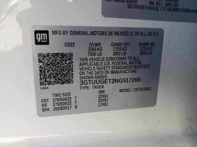 3GTUUGET2NG517269 GMC Sierra K1500 Denali