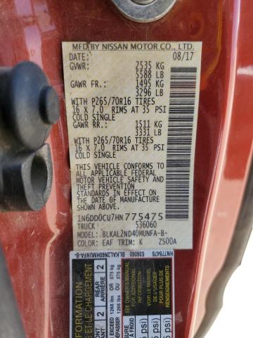 1N6DD0CU7HN775475 Nissan Frontier Sv