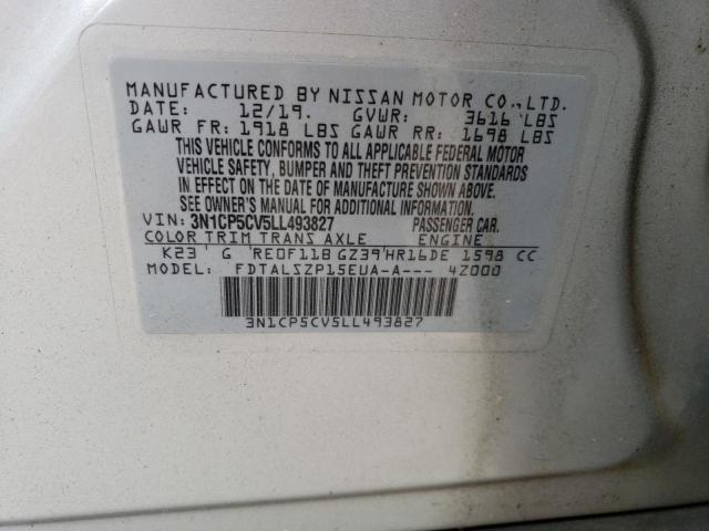 3N1CP5CV5LL493827 Nissan KICKS SV