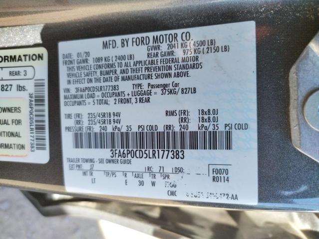 3FA6P0CD5LR177383 Ford FUSION SEL