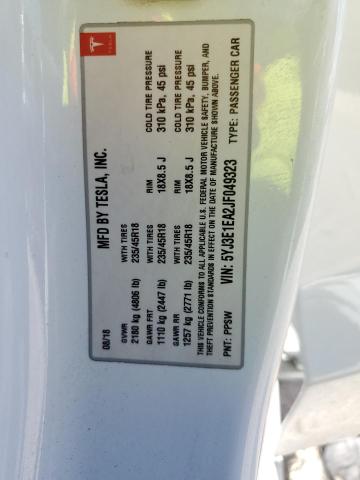 5YJ3E1EA2JF049323 Tesla MODEL 3