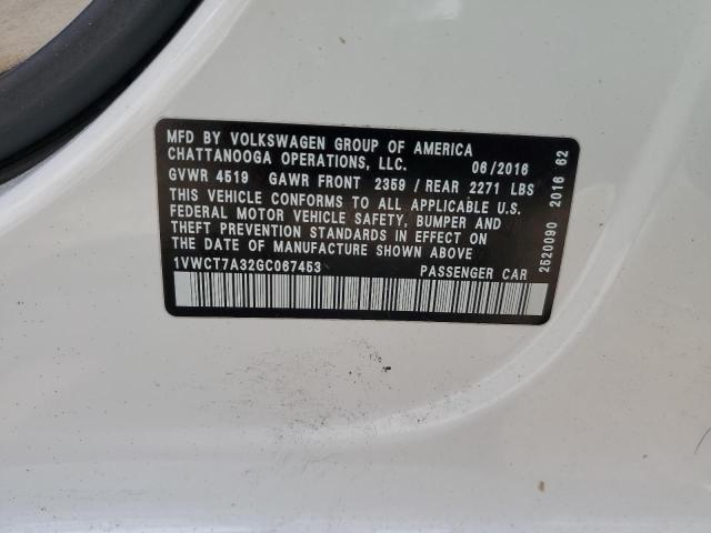 2016 VOLKSWAGEN PASSAT SEL - 1VWCT7A32GC067453