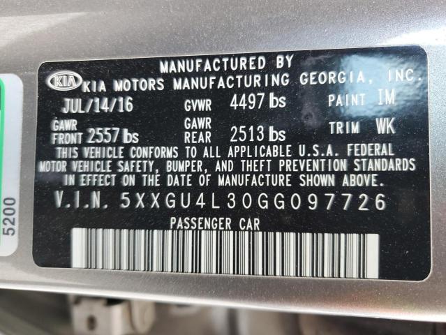 5XXGU4L30GG097726 KIA OPTIMA EX