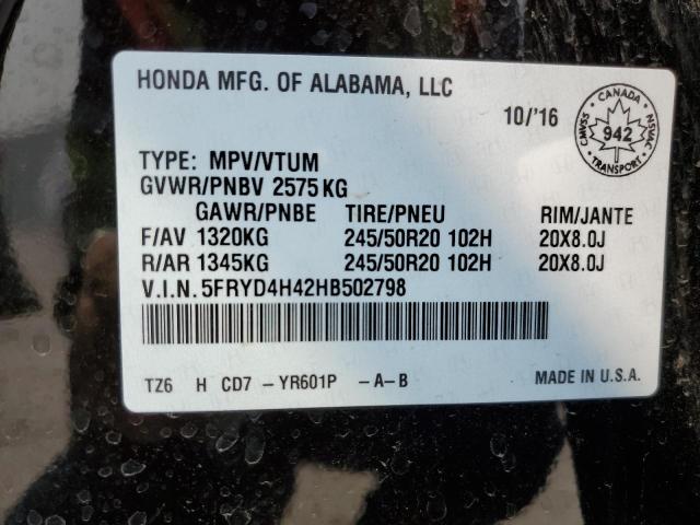 2017 ACURA MDX NAVI 5FRYD4H42HB502798