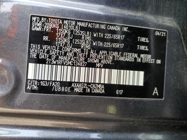 2T3W1RFV5MC134827 Toyota Rav4 Xle