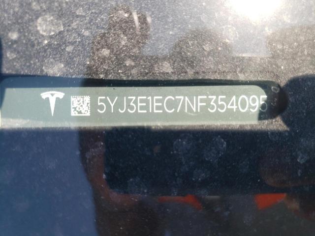 5YJ3E1EC7NF354095 Tesla MODEL 3