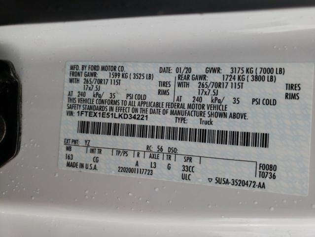 1FTEX1E51LKD34221 Ford F150 Super Cab