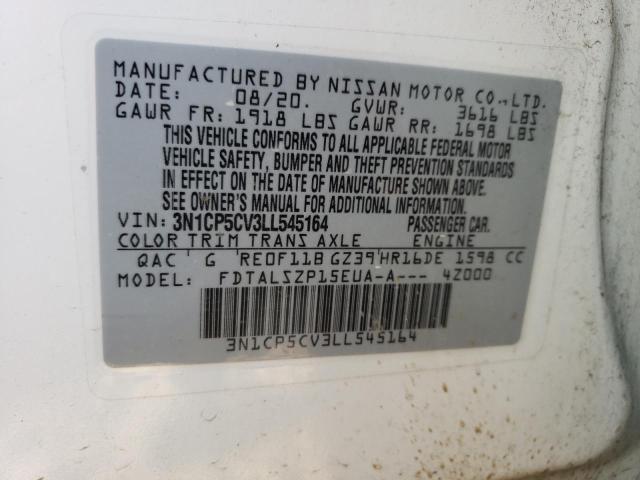 3N1CP5CV3LL545164 Nissan KICKS SV