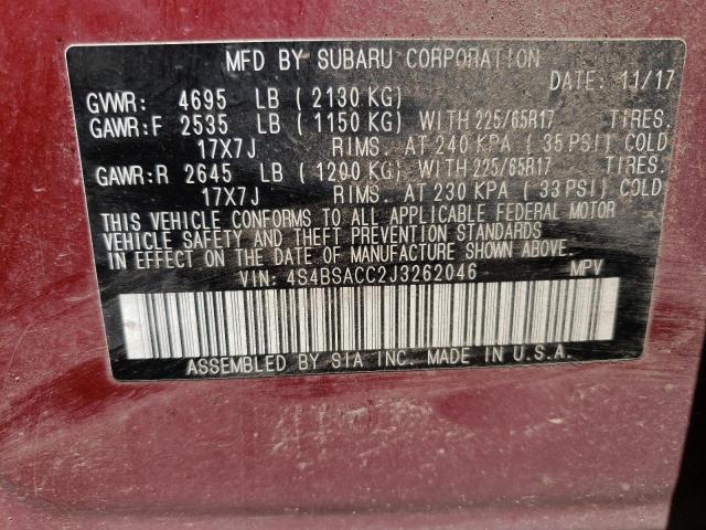 4S4BSACC2J3262046 Subaru Outback 2.5i Premium