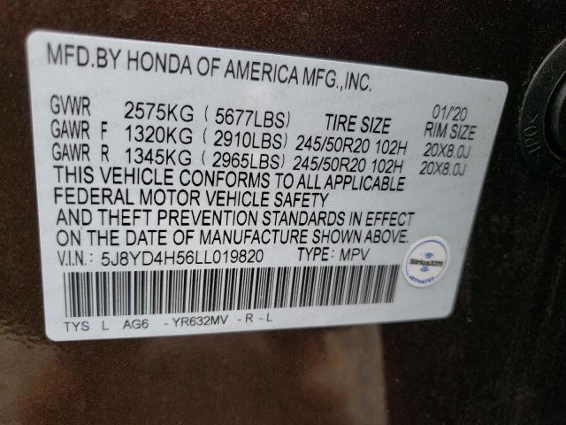 5J8YD4H56LL019820 Acura Mdx Technology