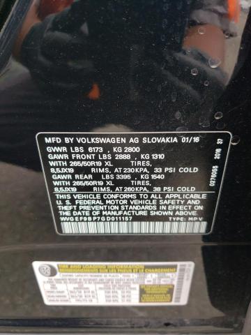 2016 VOLKSWAGEN TOUAREG SP - WVGEF9BP7GD011157