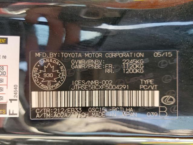 2015 LEXUS RC 350 - JTHSE5BCXF5004291