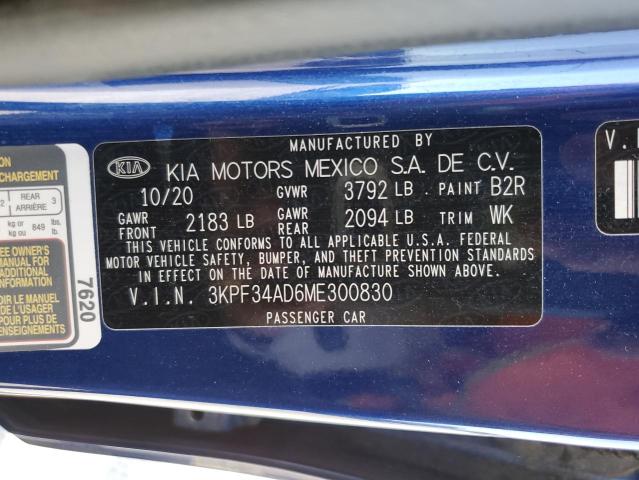 3KPF34AD6ME300830 KIA Forte Gt Line