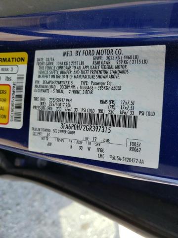 3FA6P0H72GR397315 Ford FUSION SE