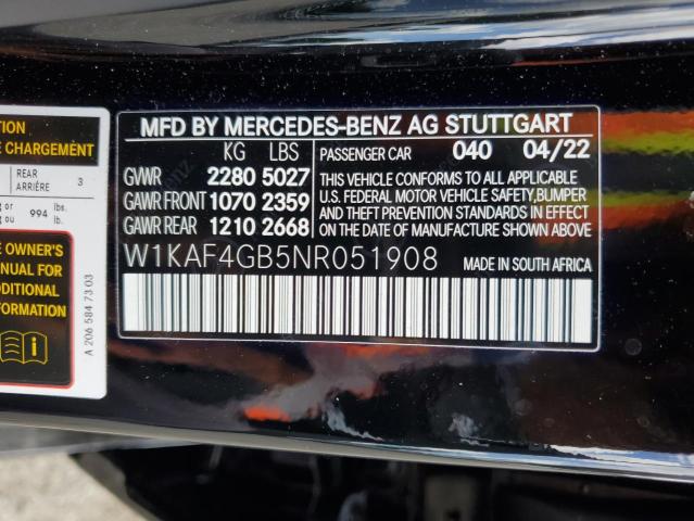 W1KAF4GB5NR051908 Mercedes-Benz C 300