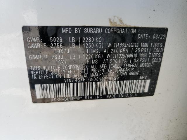 4S4BTGND8N3209492 Subaru Outback Limited Xt