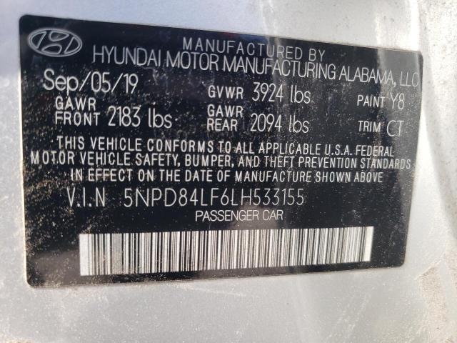 5NPD84LF6LH533155 Hyundai ELANTRA SEL