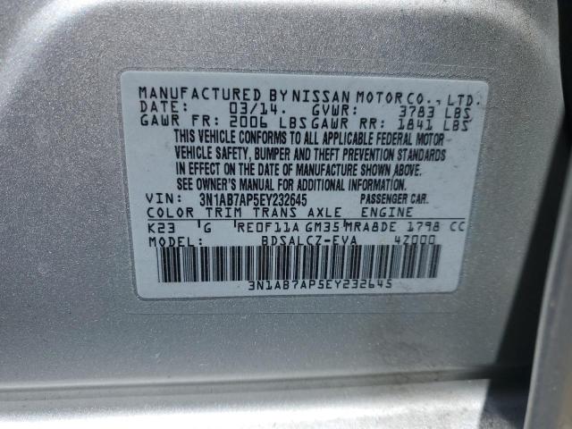 3N1AB7AP5EY232645 Nissan SENTRA S