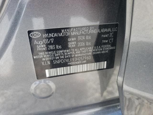 5NPD74LF9JH257960 2018 HYUNDAI ELANTRA - Image 12