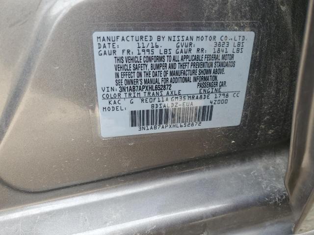 3N1AB7APXHL652872 Nissan SENTRA S
