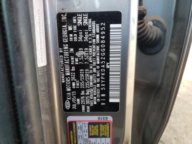 5XYPKDA52GG084952 KIA SORENTO SX