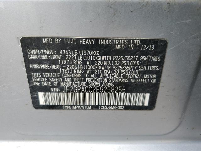 JF2GPACC2E9258255 Subaru Xv Crosstrek 2.0 Premium