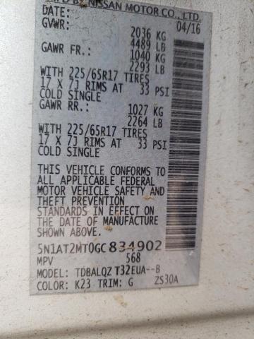 5N1AT2MT0GC834902 Nissan ROGUE S