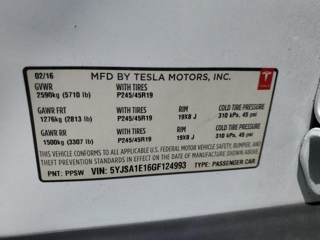 5YJSA1E16GF124993 Tesla MODEL S