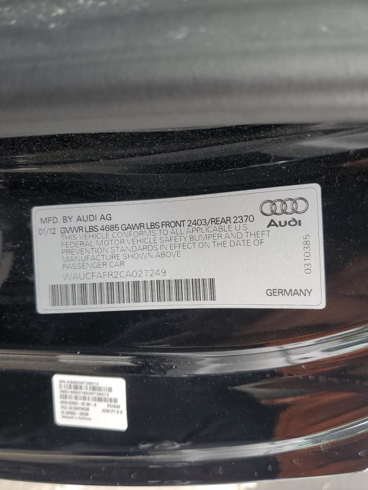 2012 Audi A5 Premium vin: WAUCFAFR2CA027249