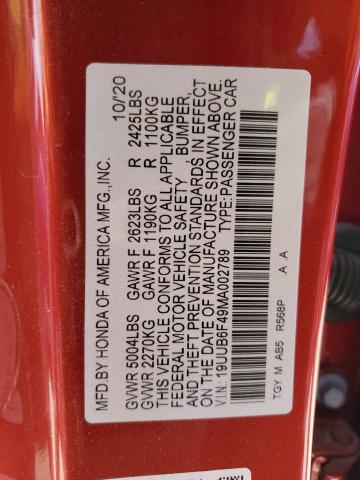 19UUB6F49MA002789 Acura Tlx Technology
