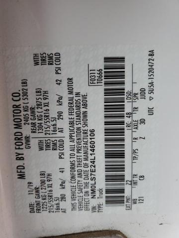 2020 FORD TRANSIT CO - NM0LS7E24L1460106