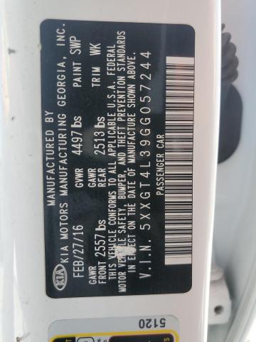 5XXGT4L39GG057244 KIA Optima Lx