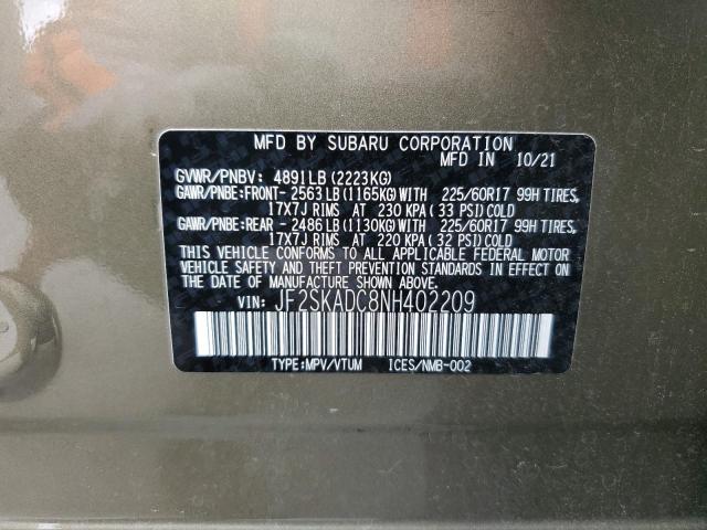 JF2SKADC8NH402209 Subaru Forester Premium