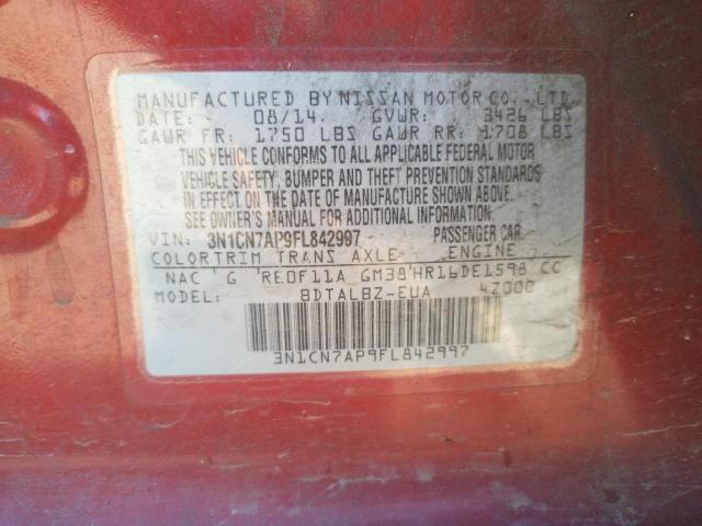 3N1CN7AP9FL842997 Nissan VERSA S