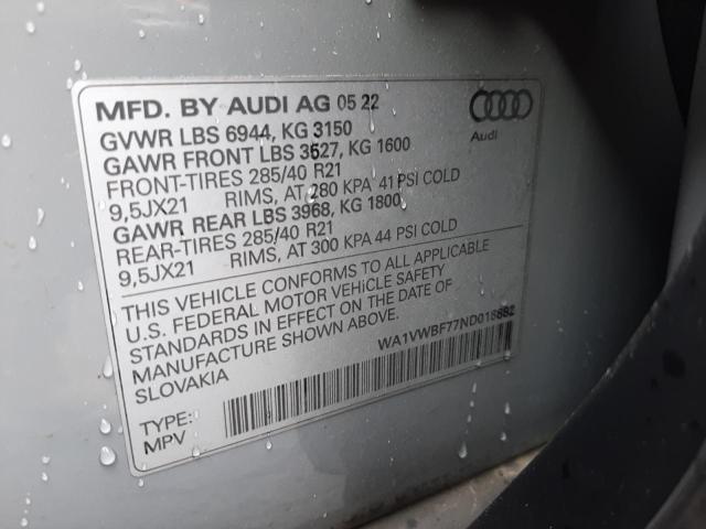 2022 AUDI SQ7 PRESTI - WA1VWBF77ND018882