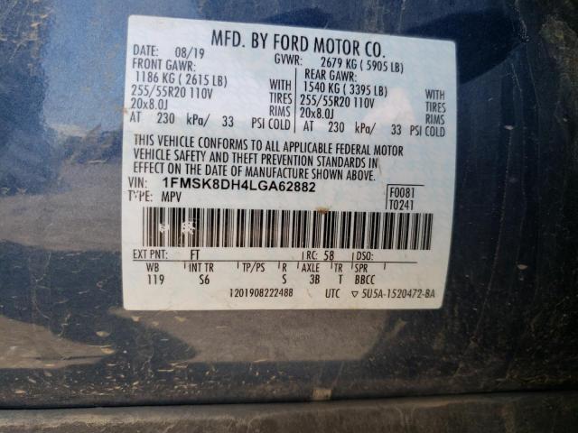 1FMSK8DH4LGA62882 Ford EXPLORER XLT