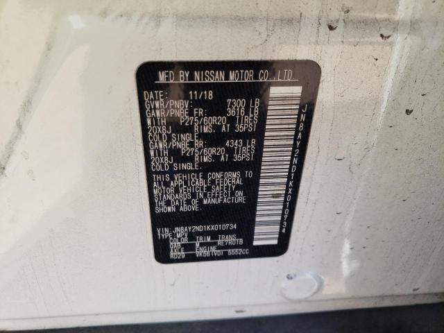 JN8AY2ND1KX010734 Nissan ARMADA SV