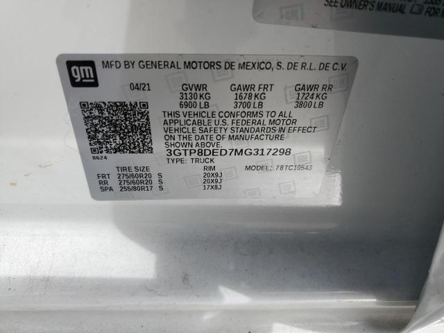 3GTP8DED7MG317298 GMC Sierra C1500 Slt