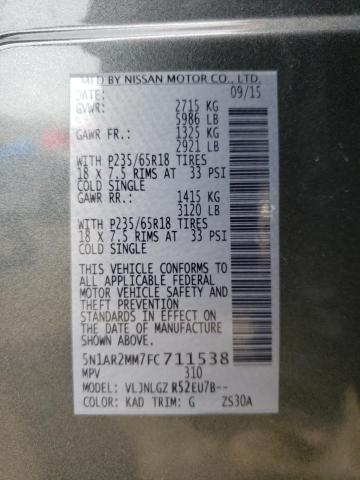 5N1AR2MM7FC711538 Nissan Pathfinder S