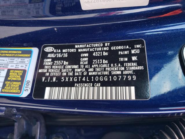 5XXGT4L10GG107799 KIA Optima Lx