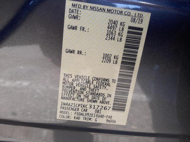 1N4AZ1CP1KC317267 Nissan LEAF S