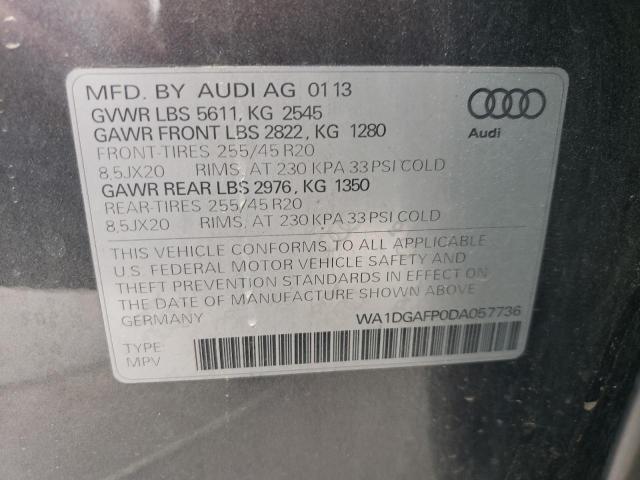 VIN WA1DGAFP0DA057736 2013 Audi Q5, Premium Plus no.14