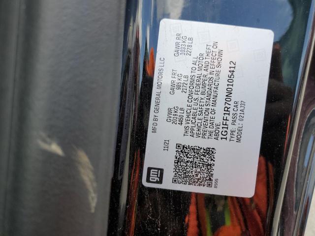 2022 CHEVROLET CAMARO LT1 1G1FF1R70N0105412