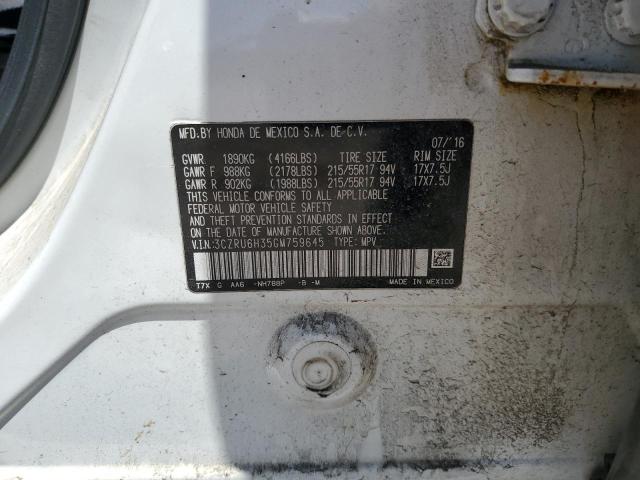 2016 HONDA HR-V 3CZRU6H35GM759645