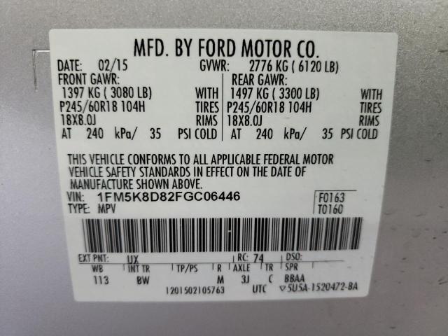 1FM5K8D82FGC06446 Ford EXPLORER XLT