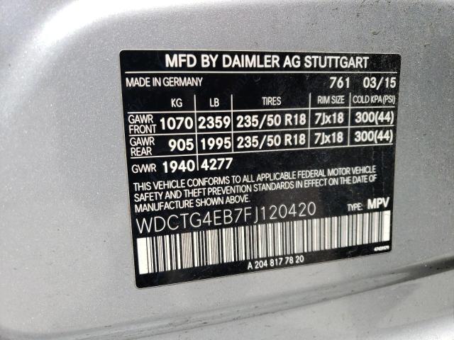 2015 MERCEDES-BENZ GLA 250 - WDCTG4EB7FJ120420