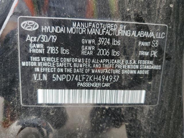 5NPD74LF2KH494937 Hyundai ELANTRA SE