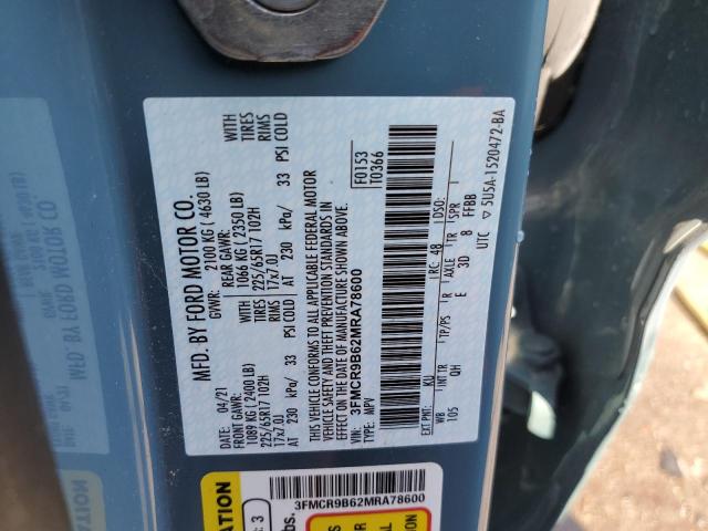 2021 FORD BRONCO SPO 3FMCR9B62MRA78600
